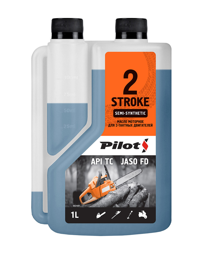 PILOTS Масло моторное п/с 2 STROKE API TC 1л  1/12шт  дозаторная 